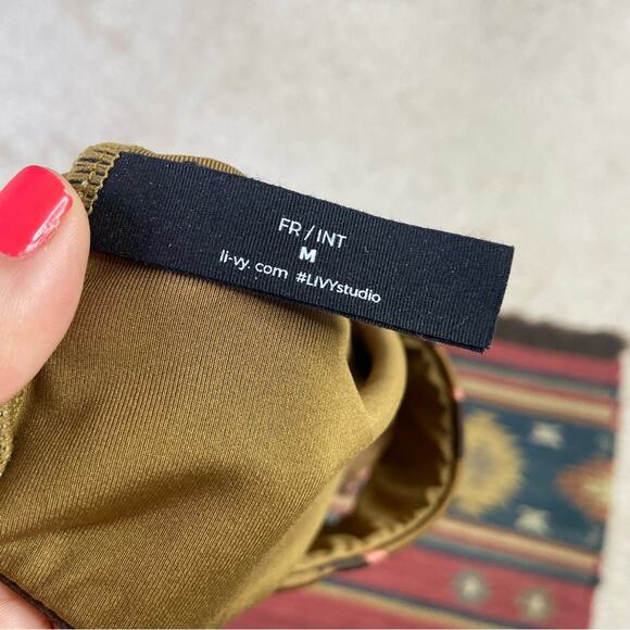 LIVYSTONE Brown and Pink Striped One-Piece Plunge Cheeky Back Swimsuit Medium - Picture 4 of 5